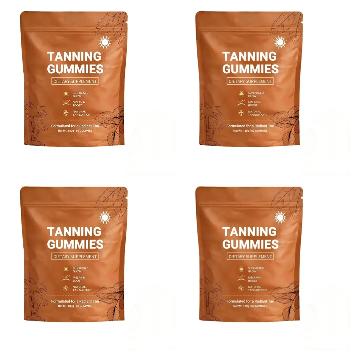 Tanning Gummies para sa Babae Walang Sunless Bronzing Glow Support Vegan Sugar-Free Non-GMO Astaxanthin at Lycopene 60 Count