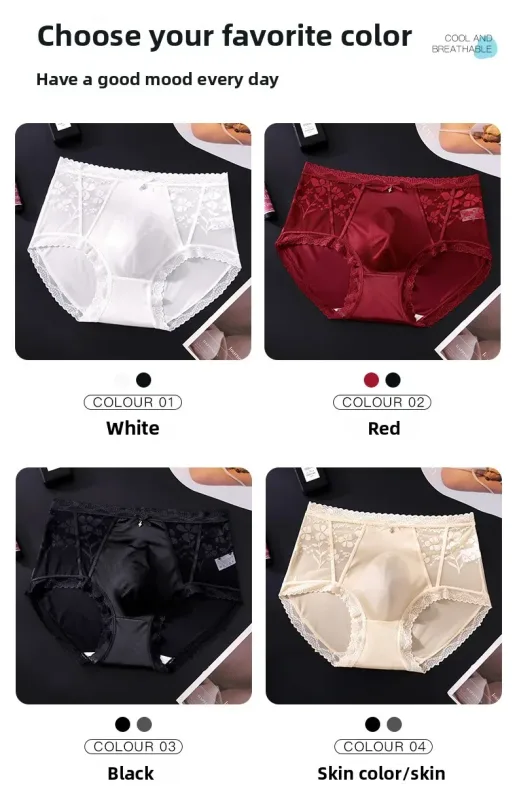 2 Pack Mens Mid Rise Satin Lace Briefs 3D Pouch Rhinestone Bow High Elastic Scalloped Trim Smooth