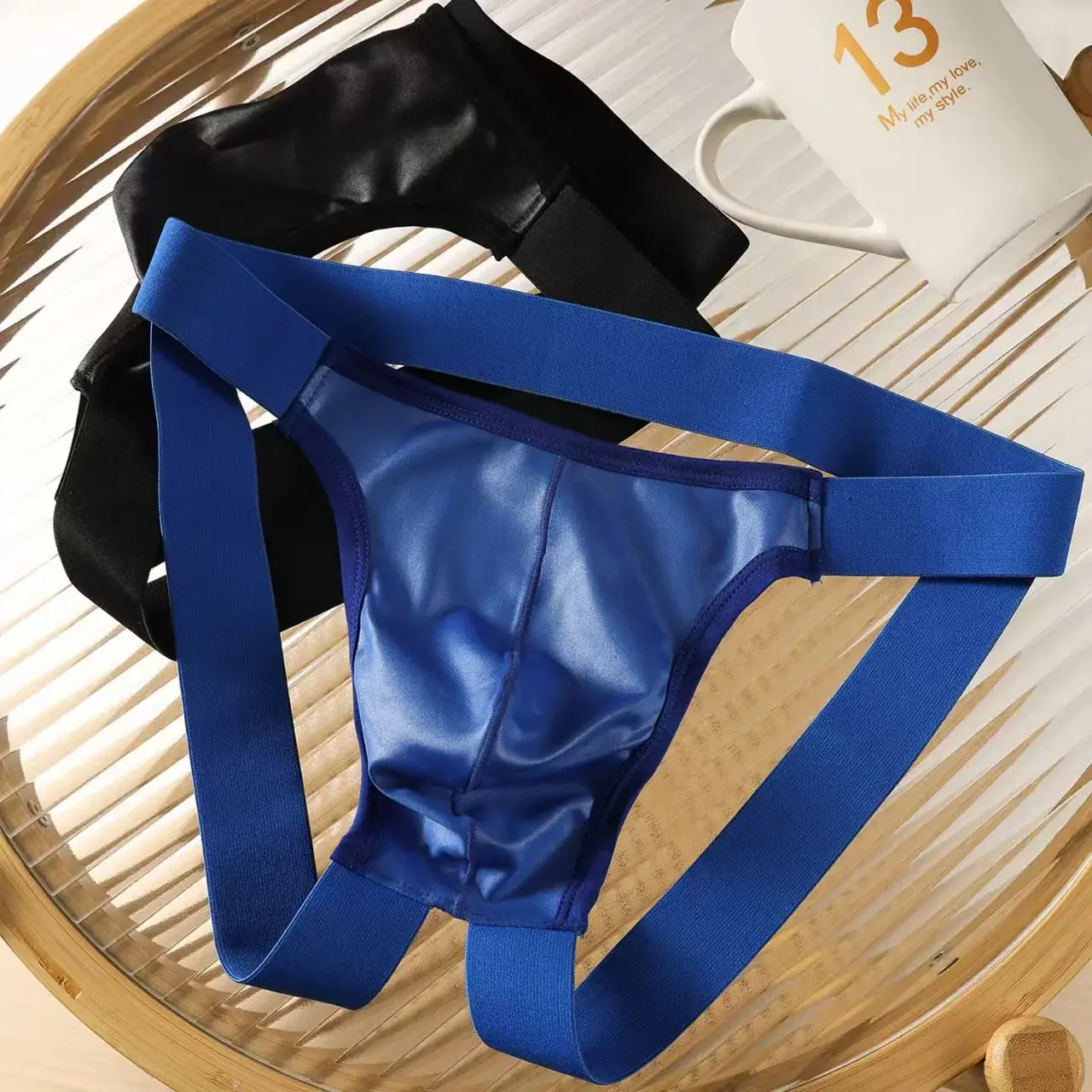 Men Sexy G-string Soft Ribbed T-back Thongs Breathable Underwear Bulge Pouch Underpants Male Bikini Trunks Wide Belt Panties
