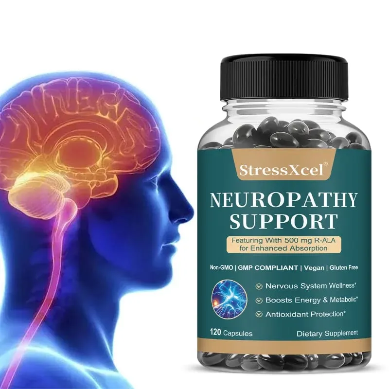 Neuropathy Capsules Herbal Blend Antioxidant Support Daily Nerve Wellness Body Metabolism Cellular Vitality and Mood Calm