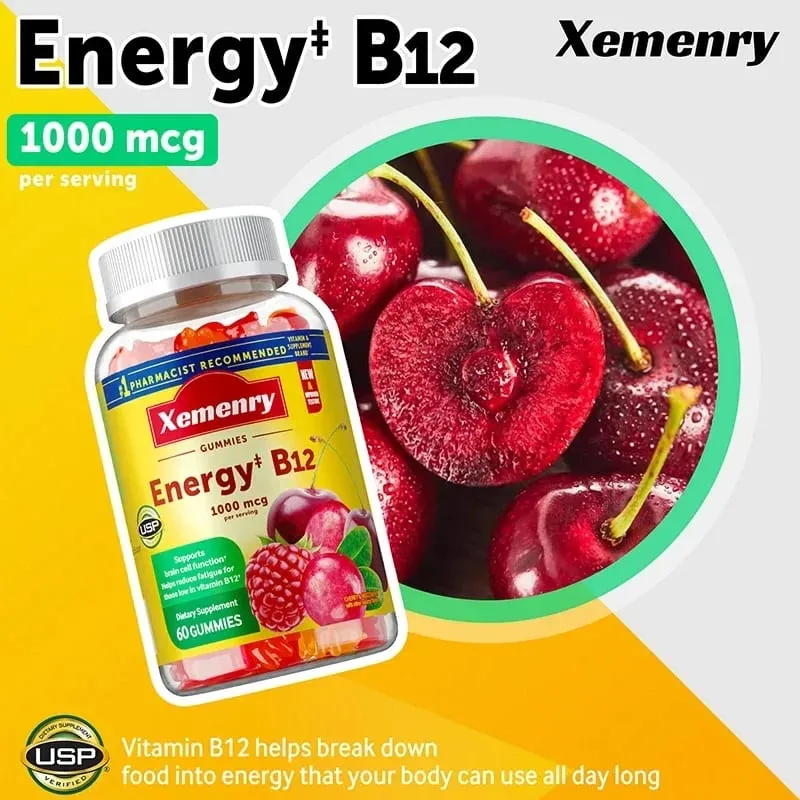 Bitamina B12 Gummies - Nakakatulong Ito sa Pagpapanatili ng Enerhiya sa Pagpapalakas ng Metabolismo at Sinusuportahan ang Mga Buto at Ang Immune System