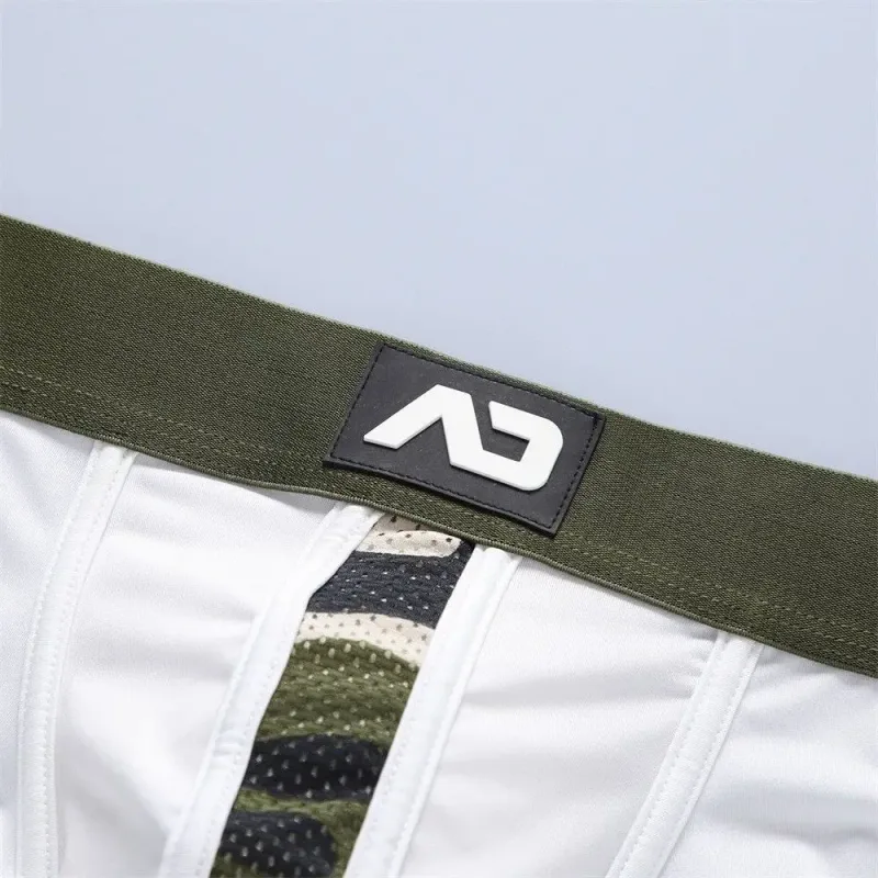 2026New men's personalized ice silk U convex low waist mesh breathable briefs, underwear fashion M388