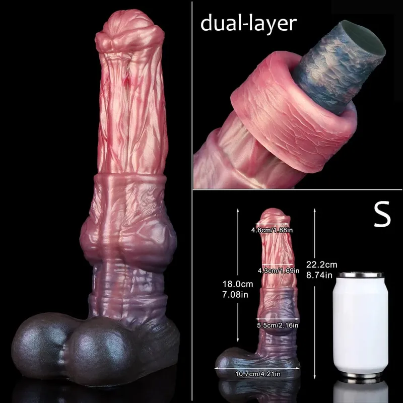 Διπλό στρώμα σιλικόνης Fantasy Dog Knot Dildo Blue Butt βύσμα με κορόιδο πρωκτικό διαστολέα Αυνανικό παιχνίδι σεξ για ενήλικες 18+