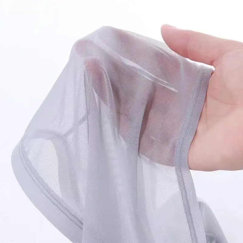 Cueca boxer transparente com protuberância, seda gelada, transparente, cuecas sexy, cintura baixa, lingerie íntima