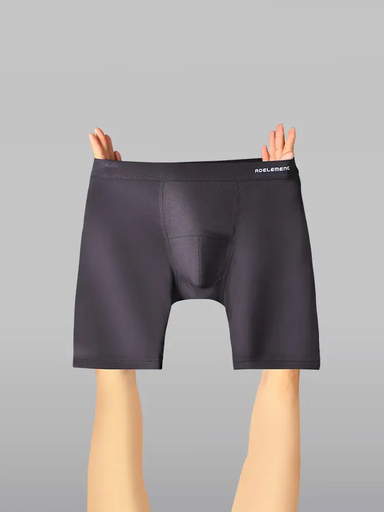 Caleçon de sport anti-usure pour hommes, sous-vêtement extensible, cinq quarts, boxer Modal, boxer long de course à séchage rapide