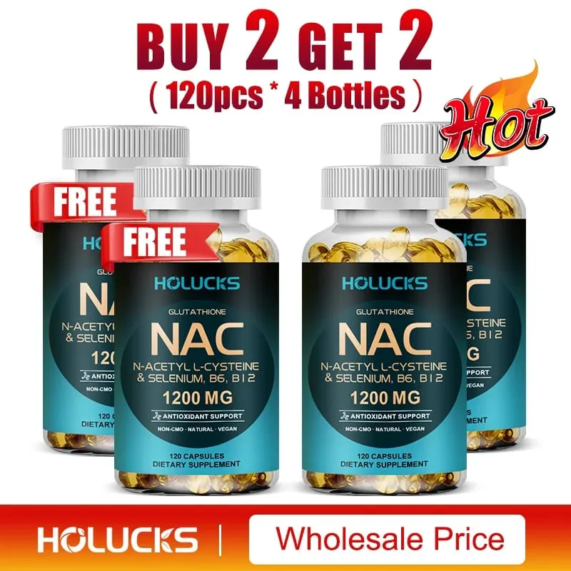 Viên nang NAC 1200mg - Hỗ trợ sức khỏe làn da Năng lượng tế bào Giải độc chống oxy hóa Tăng cường khả năng miễn dịch Cải thiện tiêu hóa