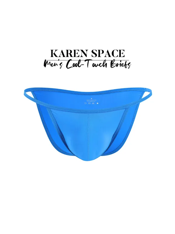1PC Men's Sexy Low-Waist Briefs with Large Pouch Single Color Thin Belt Comfortable Thin Design for Summer Pure Color Underwear