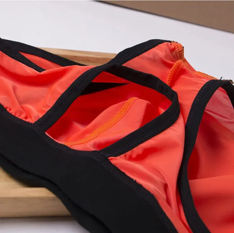 Ice Silk Underwear For Men Big Pouch Open Front Briefs Low Rise Underpants Gun Separation Breathable