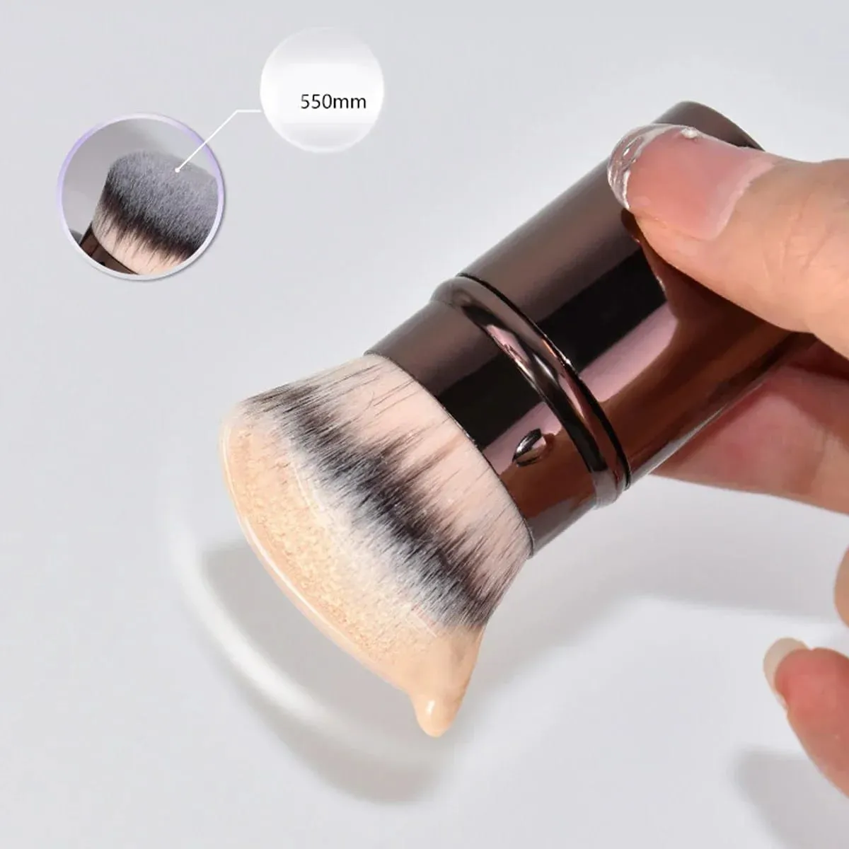 1pc Naiuurong Blush Brush Kabuki Foundation Brush Soft Fluffy Powder Contour Makeup Brushes Portable Makeup Tools