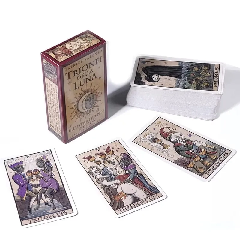 Trionfi della Luna Tarot 78 Card Deck with PDF Guidebook Fortune Telling Card Game Travel Cersion Αντίστροφος Πλανήτης Τσάκρα Zodiac