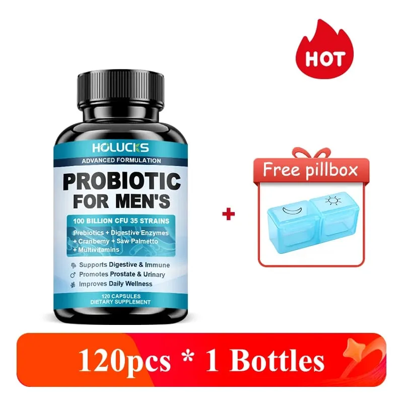 Advanced Men's Probiotic Supplement 100B CFU Prebiotic Fiber Enzymes Saw Palmetto Cranberry για την ευεξία των ούρων του προστάτη