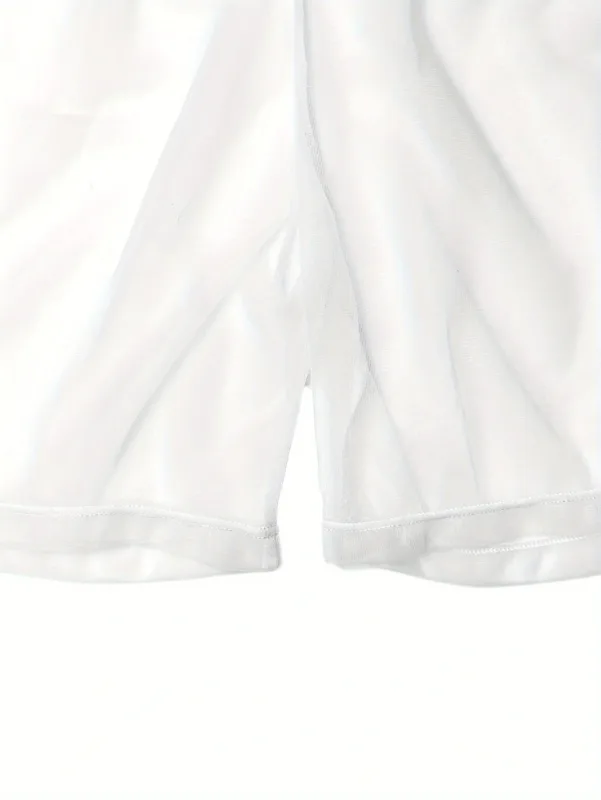 1Pc Sexy Sheer Mesh Men Underwear Fashionable Soft Transparent Home Loose Fit Boxing Pants Sleep Shorts Sleepwear Pajama Pants