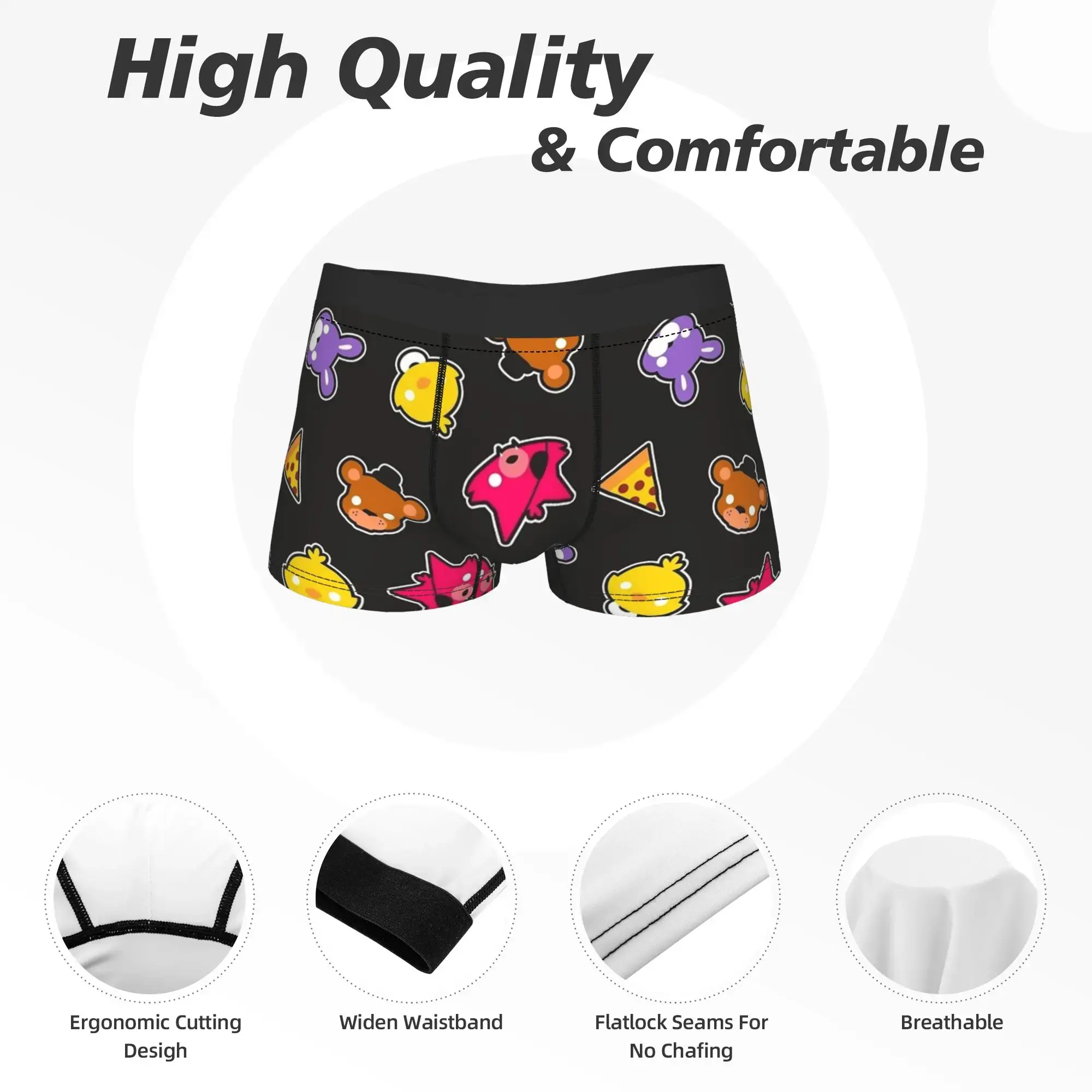 Man FNAF At Freddys Long Underwear Fashion Boxer Briefs Shorts Panties Male Soft Underpants