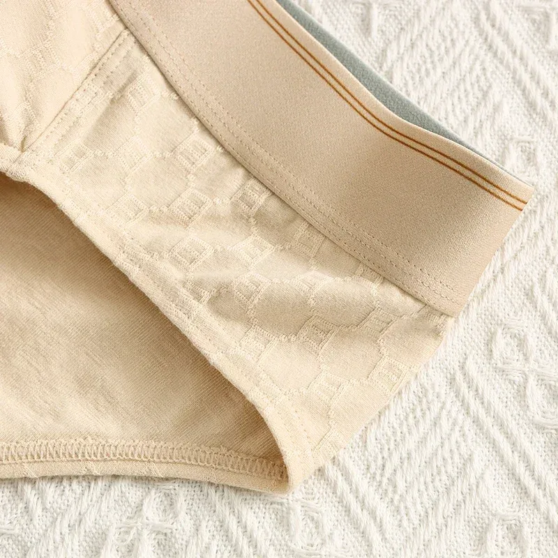 Fashion Men's Underwear Breathable and Comfy Pure Cotton Knit Briefs