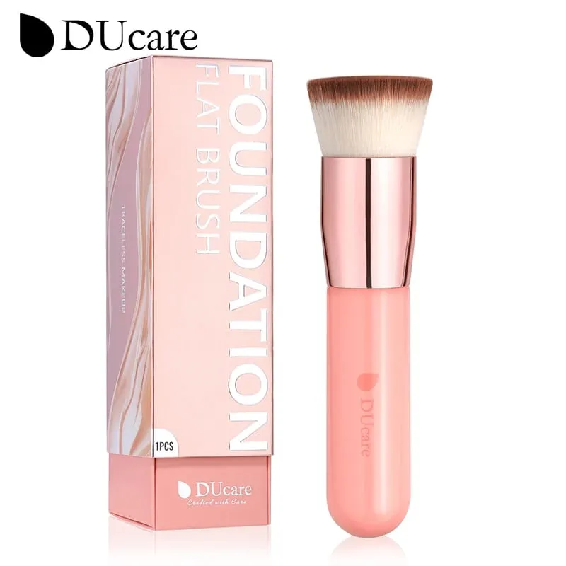 DUcare Foundation Brush Flat Top Kabuki Makeup Brush Συνθετική Τρίχα Υγρή Ανάμειξη Ορυκτών Σκόνη Buffing Stippling Καλλυντικά