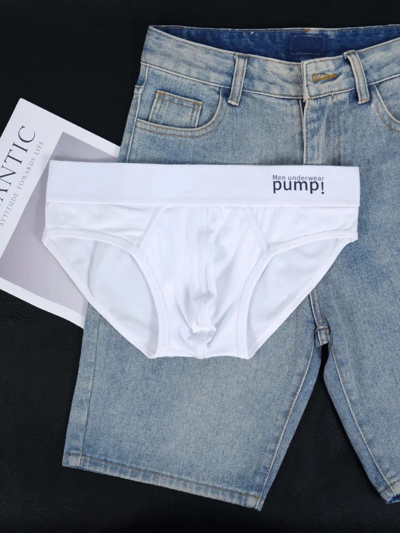 2 PCS Men's Cotton Briefs U Convex Pouch Soft Skin-Friendly Sexy Underwear