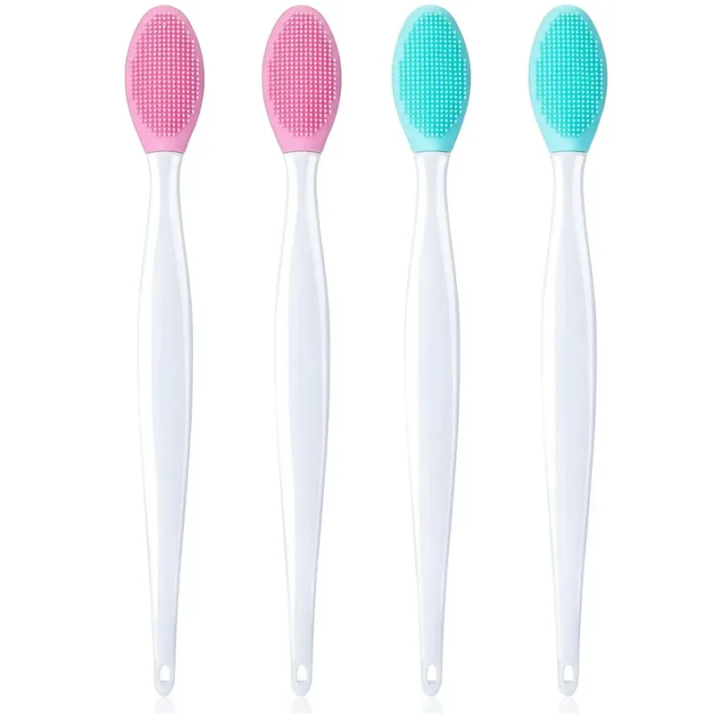 Grosir 4 Buah Baru Desain Fashion Hidung Dua Sisi Alat Silikon Bibir Scrub Exfoliator Kuas Make Up Kuas Makeup Set Kuas
