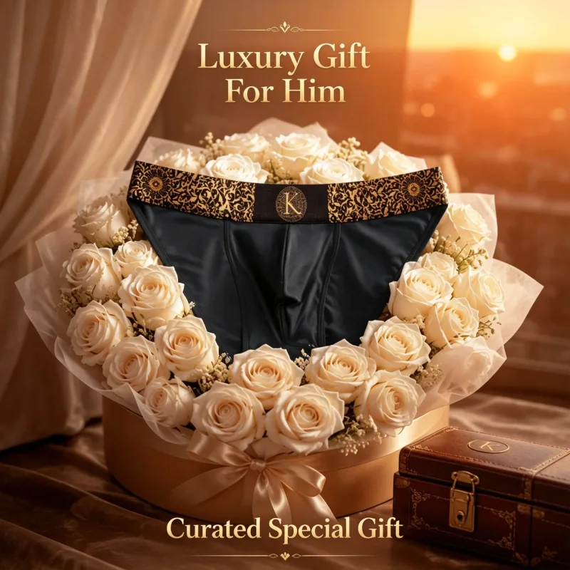Men High‑Leg Bikini Briefs Vintage Festive Ornate Black‑Gold Elastic Waist Stretch Sweat Evaporating Underwear Date Anniversary