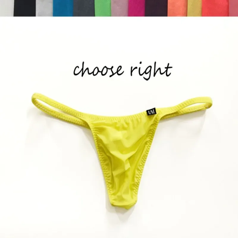 Men's Sexy Low Waist Semi-Transparent Thin Thong Underwear Tight Fitting Bagless G-Strings Hot Summer Choice