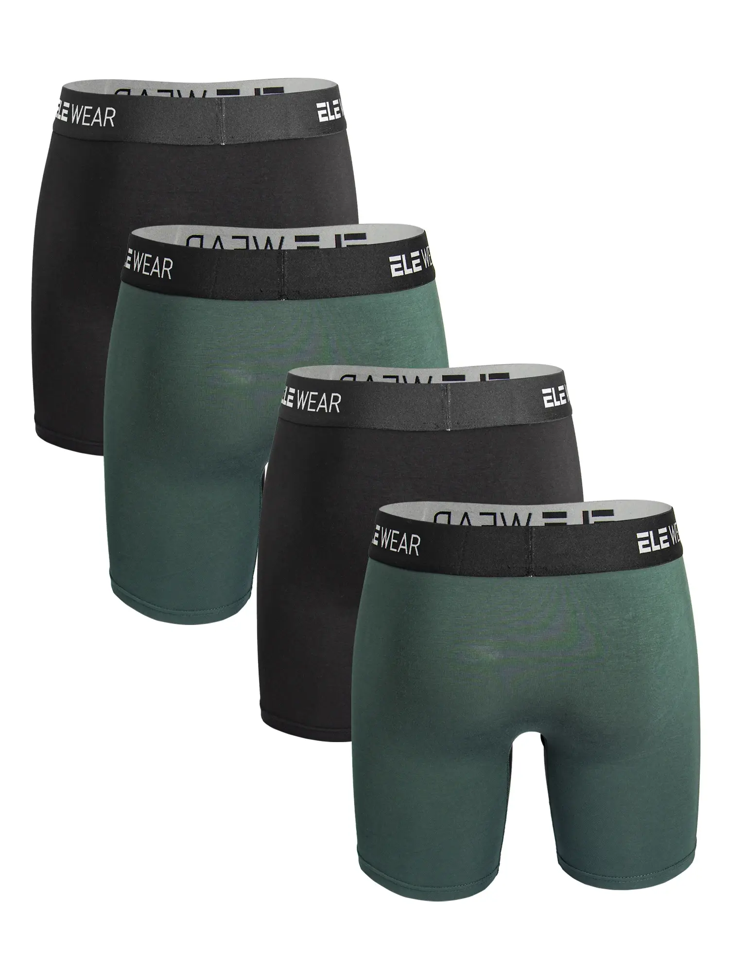 Bamboo Men's Underwear 4pcs Boxer Briefs For Men Long Sports Underwear, Moisture-Wicking