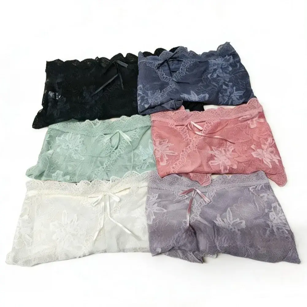 Men Satin Embroidery Floral Lace IceSilk Briefs Underwear 3D Bulge Pouch Panties Ice Silk Soft Quick Dry Breathable Sexy Panties