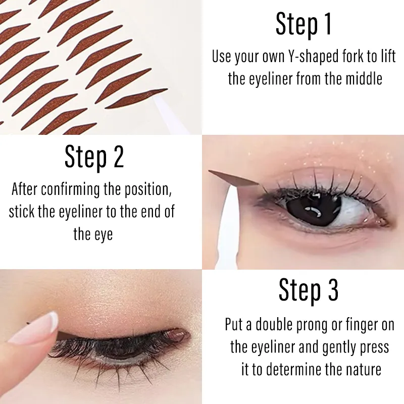 Makeup Stencils Eyeliner Stamp Sticker Water Resistant Sweat Resistant Fitting Eye Beauty Stickers Adjusting Eye Eyeliner Patch
