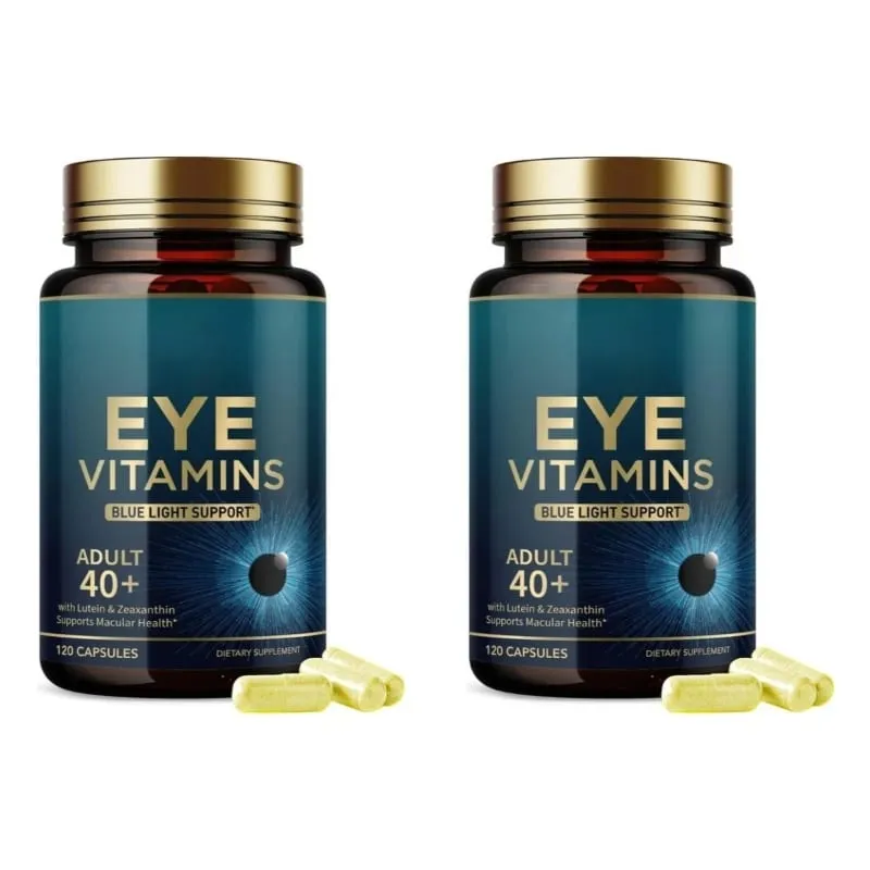 Eye Vitamins Capsules Blue Light Support na may Lutein at Zeaxanthin para sa 40+ Macular Health Support para sa Lalaki Babae 120 Capsules