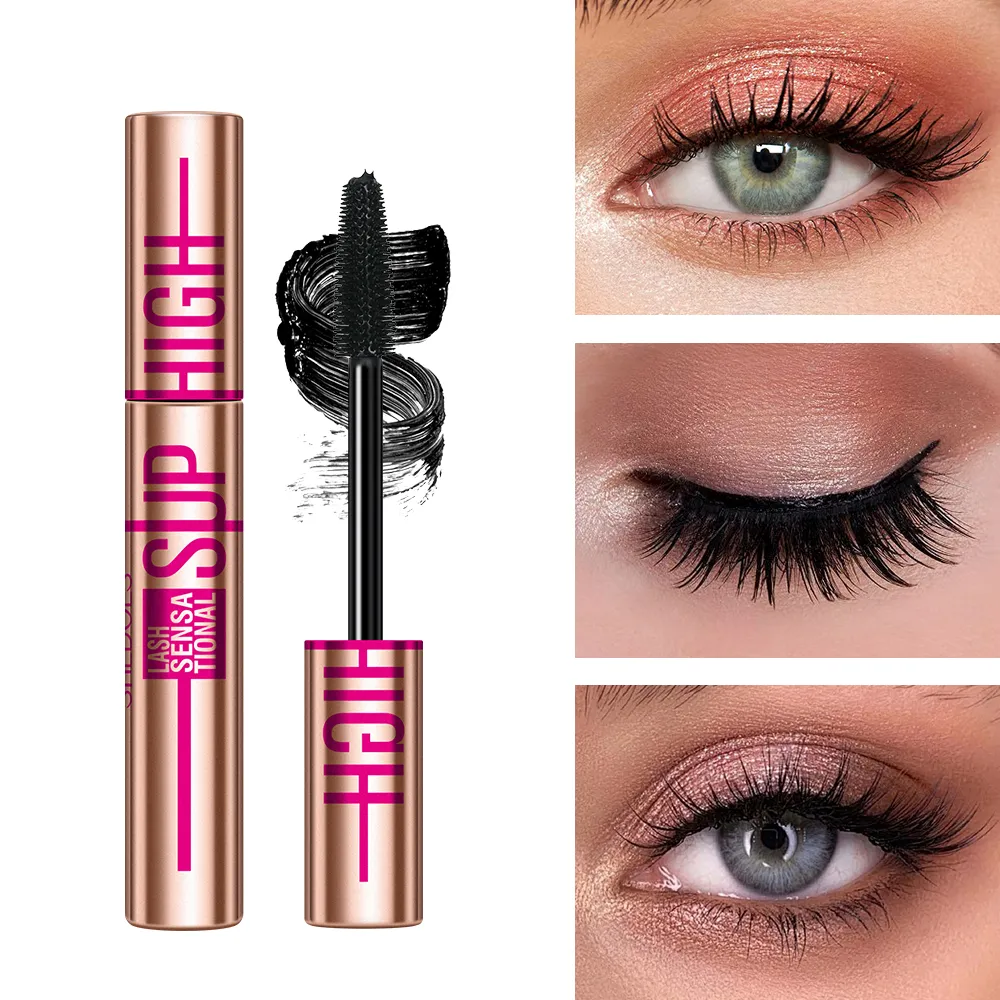 Super High 4D Waterproof Mascara - Volumizing Curling & Lengthening Formula Μαύρη μάσκαρα μακράς διαρκείας με προστασία από μουτζούρες