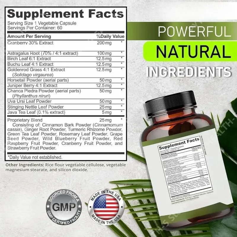 Cranberry Herbal Complex húgyutak vese egészségét támogató kapszula 60 Count Wellness támogató kiegészítő felnőtteknek
