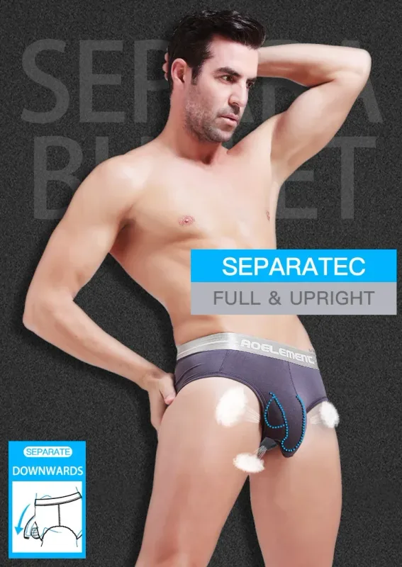 Modal capsule lift U convex men's underwear bullet separate ice silk capsule pouch briefs