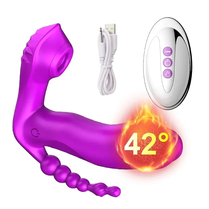 Wireless Control Dildo Vibrator G-Spot Massage Vaginal Vibrator Clitoris Sucking Stimulator Wearable Adult Sex Toy Women