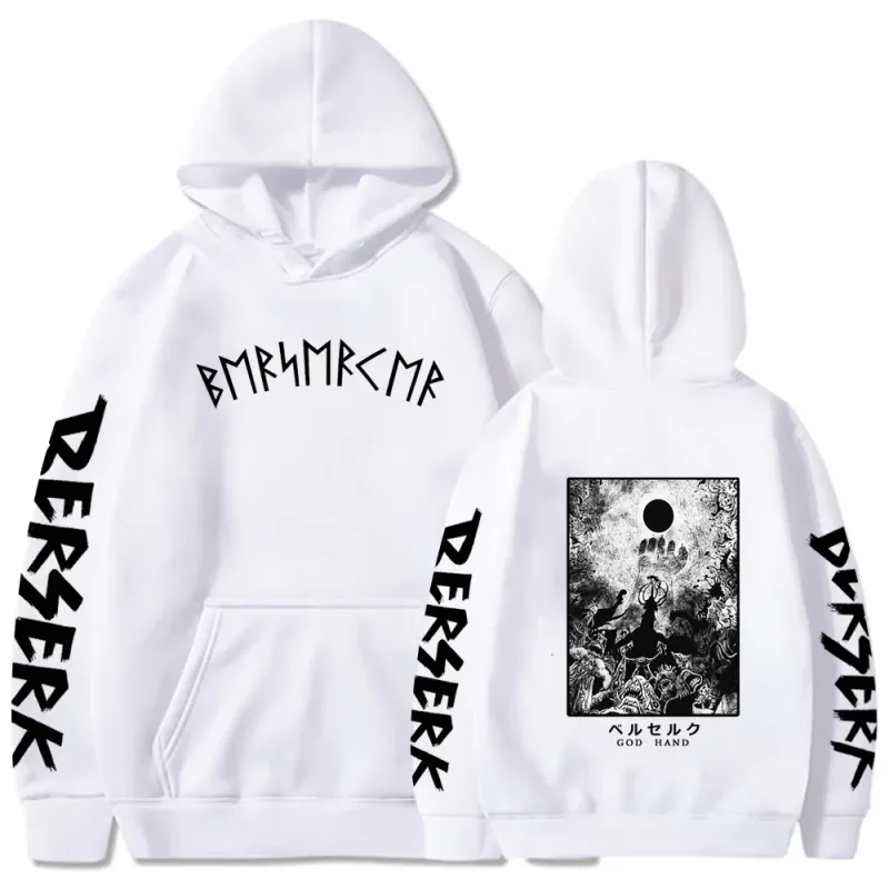 Berserk sweat à capuche pour homme femmes à manches longues sweat polaire surdimensionné vestes manteaux drôle Berserk japonais Anime Streetwear