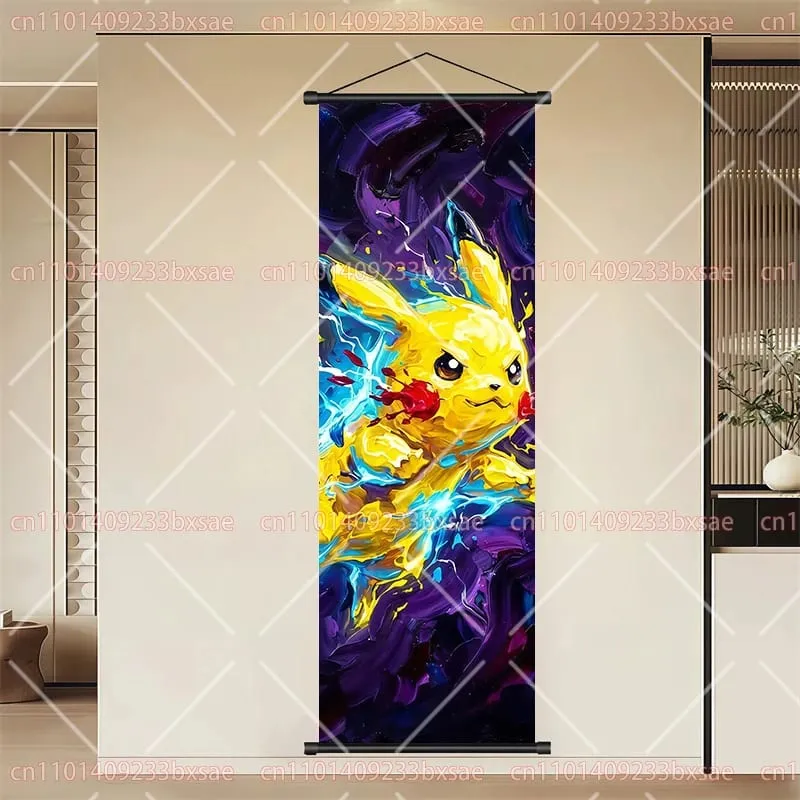 Pokémon Anime HD Scroll Painting Eevee Pikachu Suicune Charizard Mewtwo Διακόσμηση τοίχου με φόντο αφίσα Παιδικό δώρο