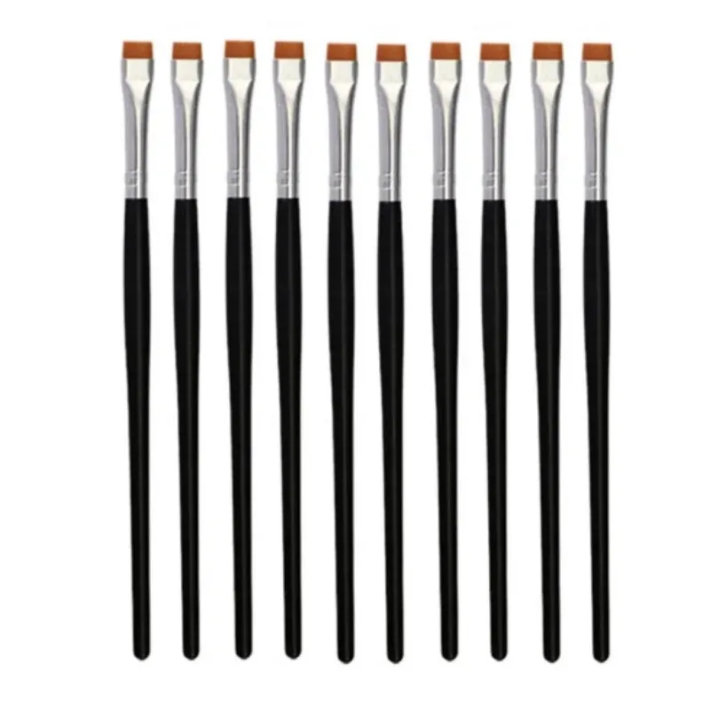 Grosir 5/10/20 Buah Kuas Alis Datar Kuas Rias Alis Ultratipis Kuas Eyeliner Kuas Kontur Alis Garis Mata Tipis Alat Kuas Kontur Alis