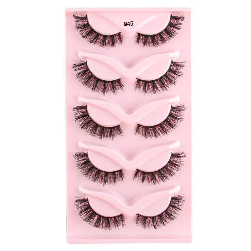 Half Eye Lashes Cat Eye Lashes 3/5/10 Ζεύγη ψεύτικες βλεφαρίδες Αφράτη απαλή φυσική εμφάνιση Clear Band 3D Mink Lashes Extension Μακιγιάζ