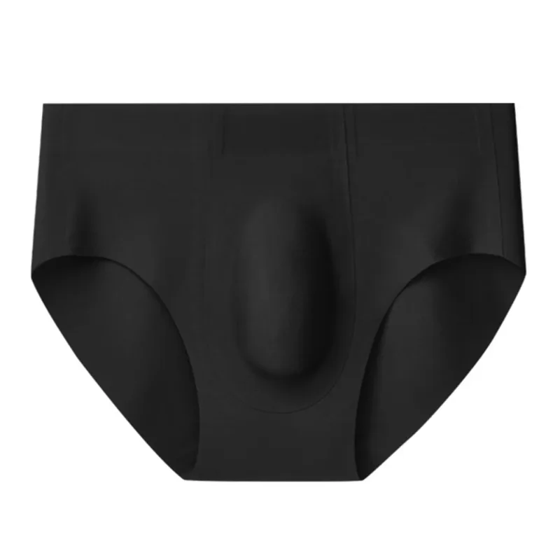 Men Thin Seamless Ice Silk Briefs Underwear 3D Bulge Pouch Breathable Underpants Breathable Quick Dry Male Panties Solid Color