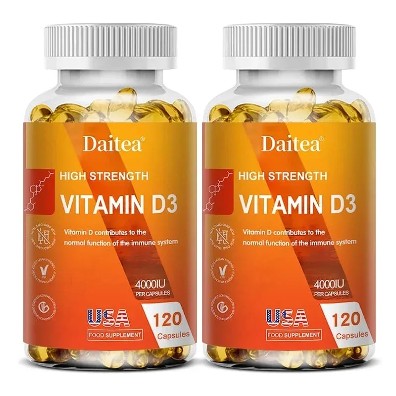 Bitamina D3 Capsules 4000IU Nagbibigay ng Immune Bone Support Nagsusulong ng Calcium Absorption Itinataguyod ang Kalusugan ng Muscle Nervous System