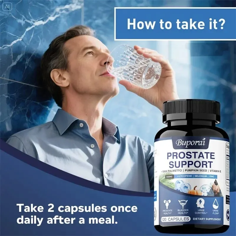 Prostate Support - Promotes Prostate and Urinary Tract Health Reduces Urination Frequency Improves Immunity Non-GMO