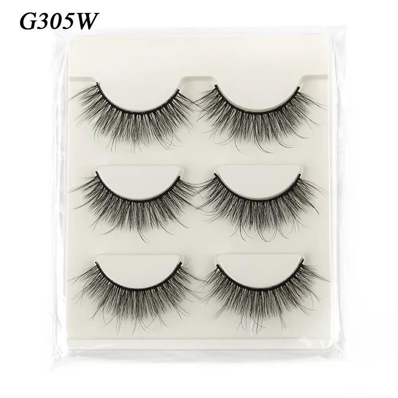 Faux Cils 3 Pairs Ψεύτικες Βλεφαρίδες Φυσικές μακριές 3D Βιζόν Βλεφαρίδες Απαλές Αφράτες Χειροποίητες Ψεύτικες Βλεφαρίδες Εργαλεία Μακιγιάζ Ματιών Maquiagem