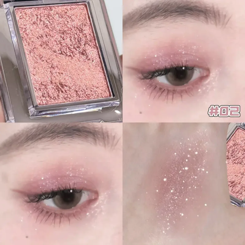 Μονόχρωμη μπλε μεταλλική σκιά ματιών Diamond Glitter Green Eye Shadow Highlighter Palette Sparkling Pearlescent Purple Eyes Makeup