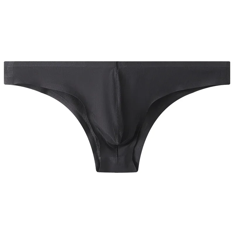 Half Hip Small Triangle Men's Underwear Low Waist Sexy Young Men Ice Silk Seamless Briefs Summer Lightweight Breathable Panties