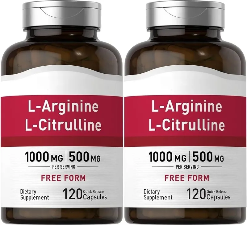 1500 mg L-αργινίνη & L-κιτρουλίνη ανά μερίδα Δωρεάν μορφή σύμπλεγμα αμινοξέων για άνδρες και γυναίκες 120 κάψουλες χωρίς γλουτένη χωρίς ΓΤΟ