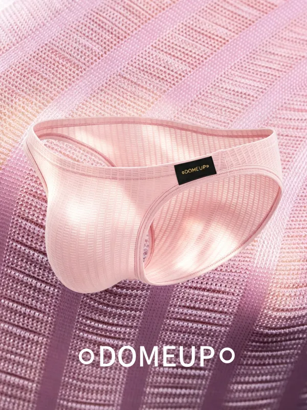 Men's Underwear Ribbed Texture Mens Brief Nylon Elastane Underpants Lightweight Thin Comfortable Male Triangle Underwear M‑XXL
