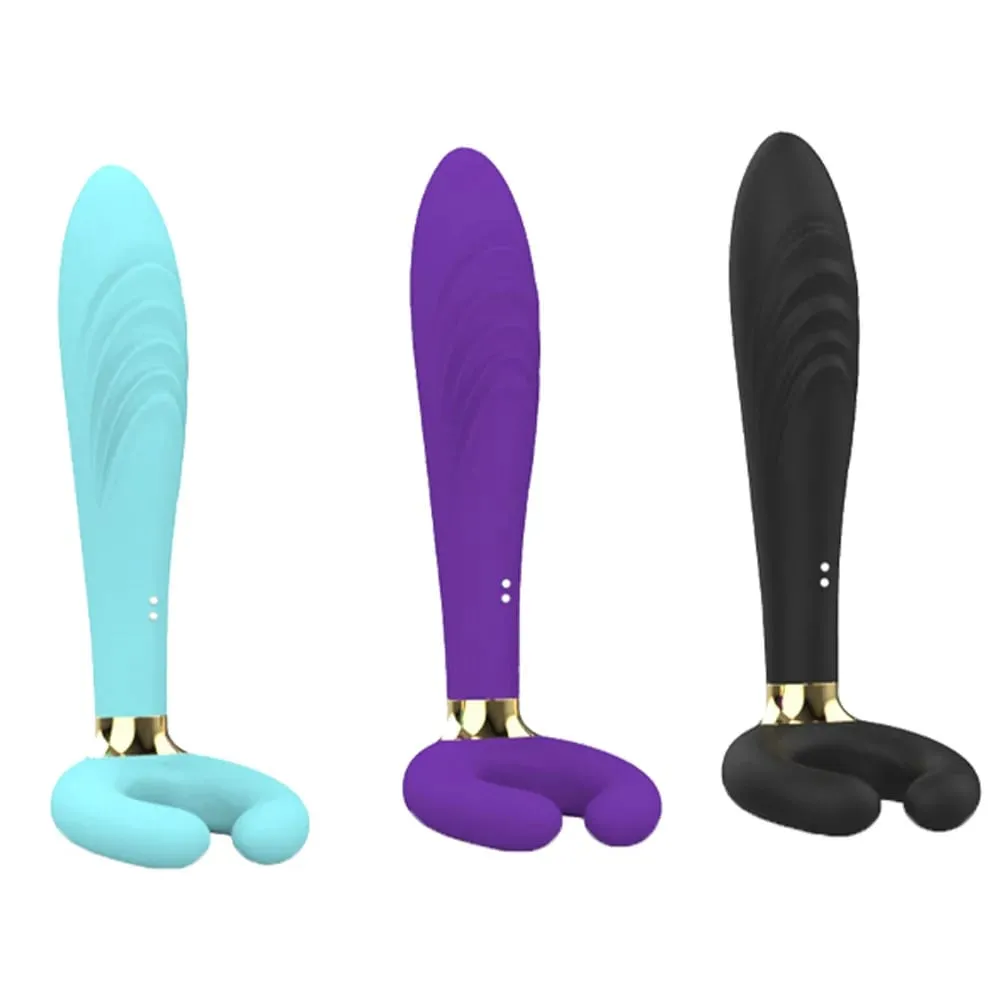 ilicone Prostate Massager Vibrator - Turquoise Rippled Anal Vibrator with Perineum Stimulator G-Spot Sex Toy για άνδρες γυναίκες — image 3