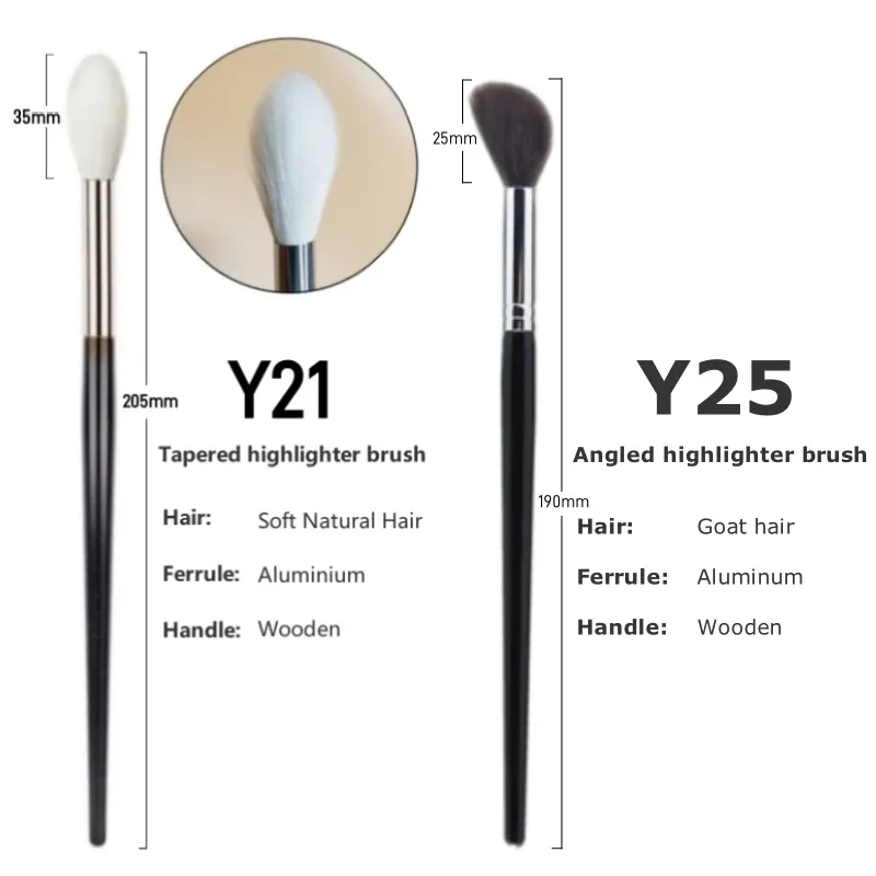 Βούρτσες μακιγιάζ με highlighter Κορυφαία τρίχα κατσίκας Υψηλής ποιότητας μπλέντερ σκιών ματιών Βούρτσα μακιγιάζ για σκιές φρυδιών