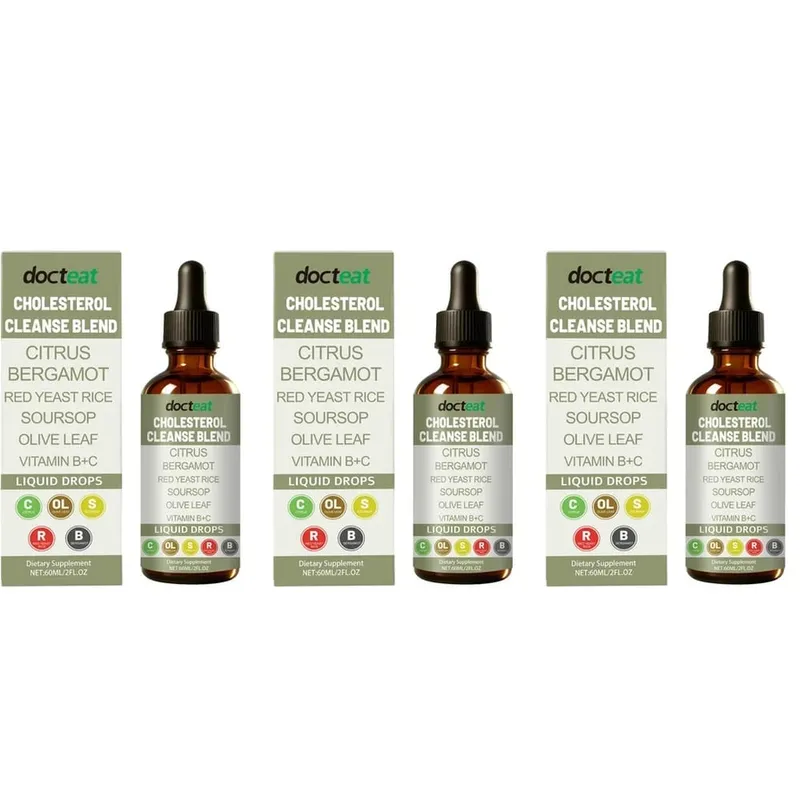 Docteat Cholesterol Cleanse Liquid Drops Citrus Bergamot Υποστηρίζει τη μεταβολική ισορροπία με βιταμίνη C και B2 Dropper 60 ML