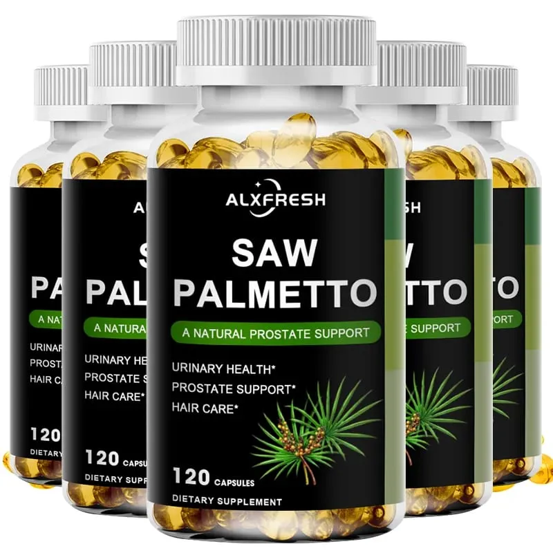 כמוסות Saw Palmetto בעוצמה גבוהה עבור ערמונית שתן שלפוחית ​​השתן תוסף בריאות שיער