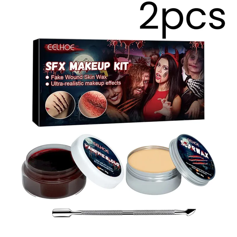 Κιτ μακιγιάζ SFX Fake Wound Vampire Blood Real Effect Μεγάλης διάρκειας Ασφαλές και φιλικό προς το δέρμα Σετ μακιγιάζ ειδικών εφέ απόκριες
