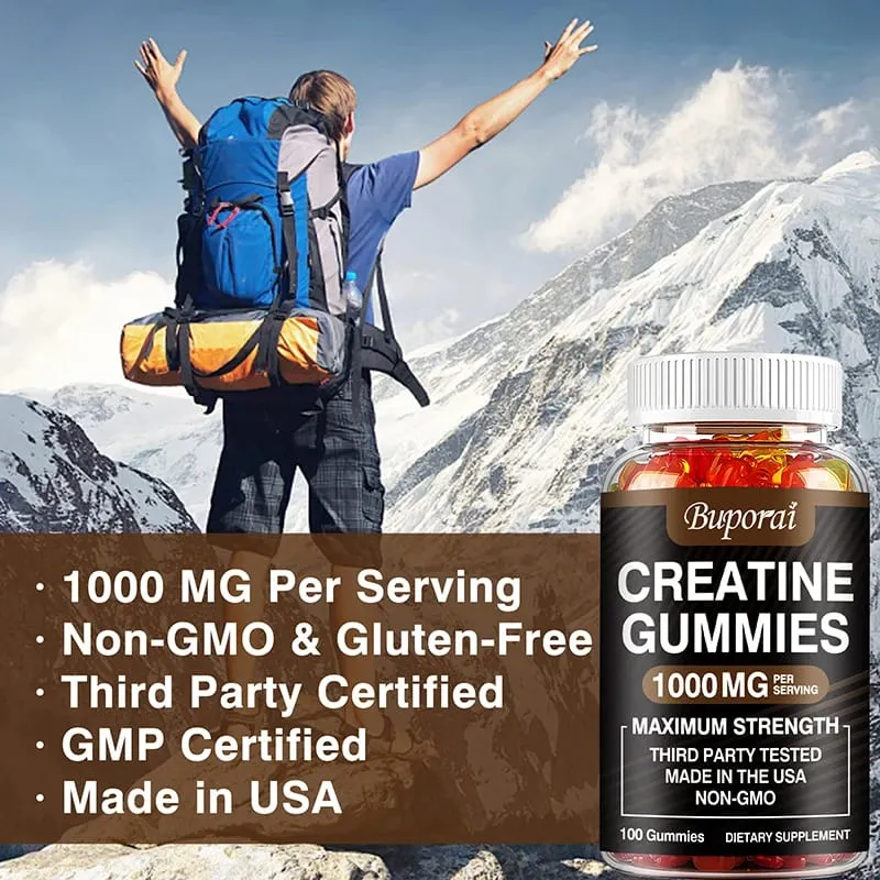 Creatine Monohydrate Gummies - Boost Energy Build Muscle Mass and Improve Athletic Performance