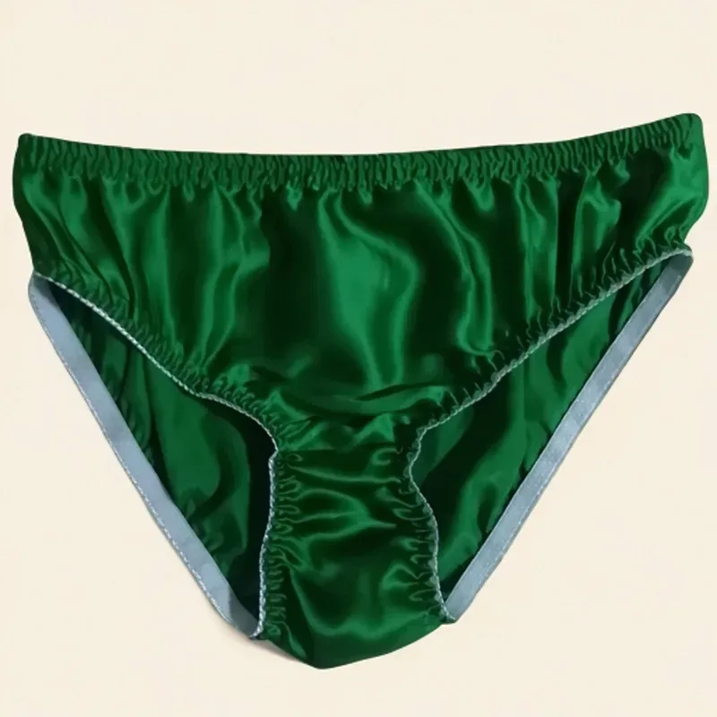 100% Mulberry Silk Men Sexy Underwear Wrinkle Briefs Breathable Male Panties Pure Silk Trigonometric Soft Man Underpants Summer
